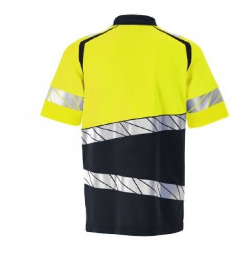 MASCOT® ACCELERATE SAFE Polo-Shirt Premium , Schwarzblau/Gelb