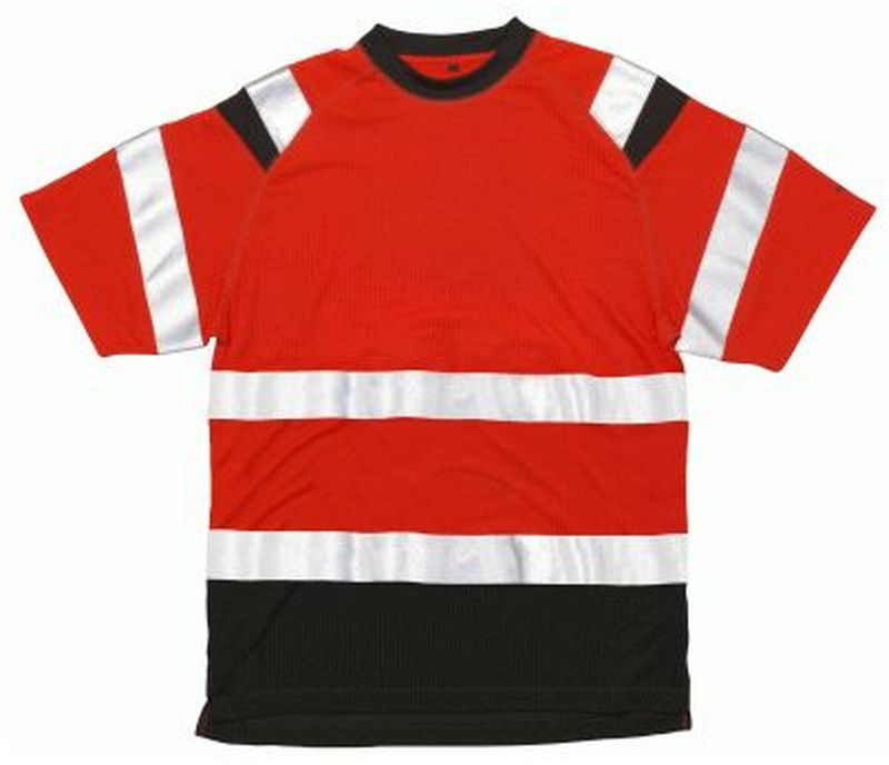 MASCOT Warn-Schutz T-Shirt, EVORA, fluoreszierendes Rot/dunkelant