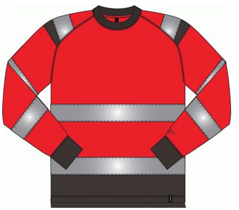 Gr.2XL MASCOT-Workwear-Warn-Schutz-Sweatshirt, MONTIJO, MG245, fluoreszierendes Rot