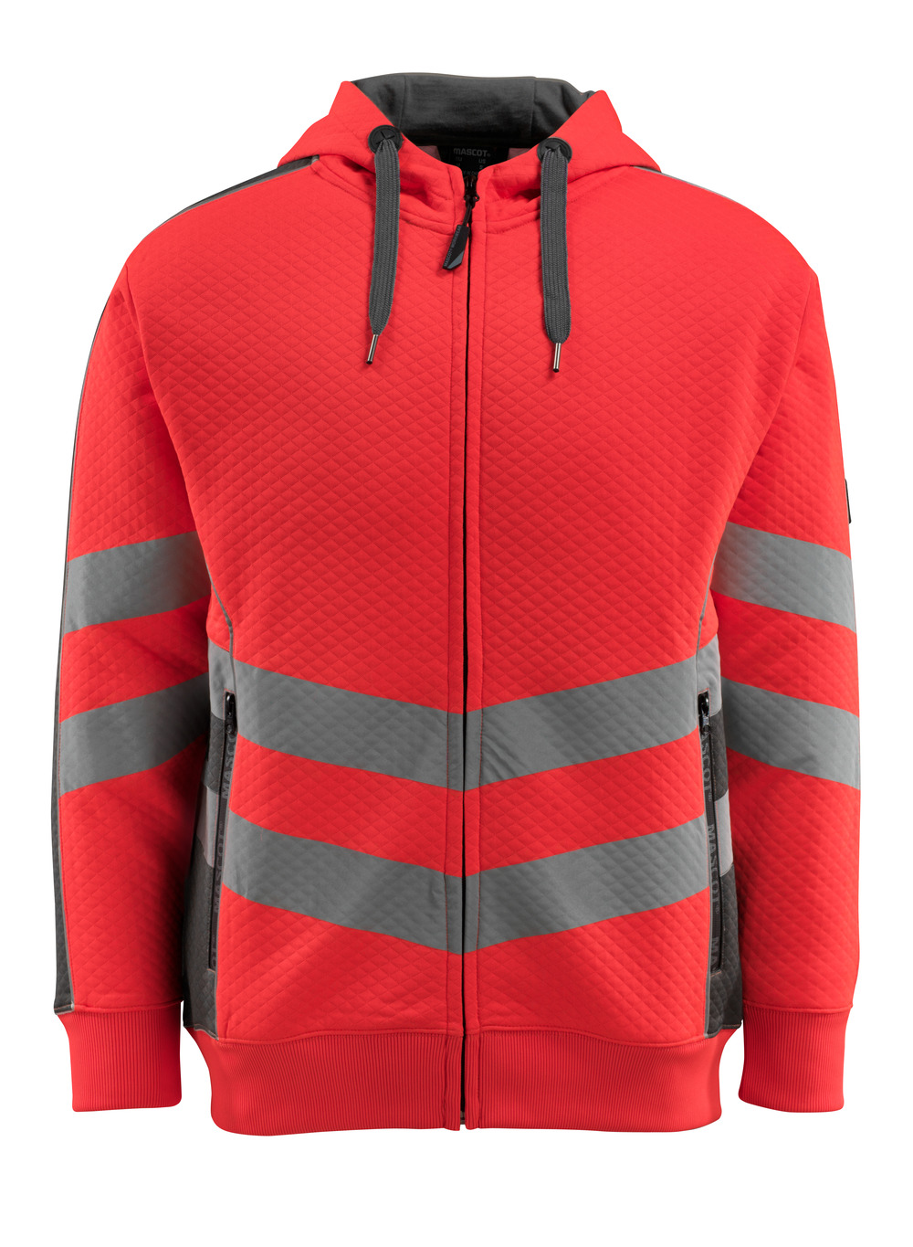 MASCOT-Warnschutz, Warn-Sweatshirt, Corby,  310 g/m², rot/dunkelanthrazit

