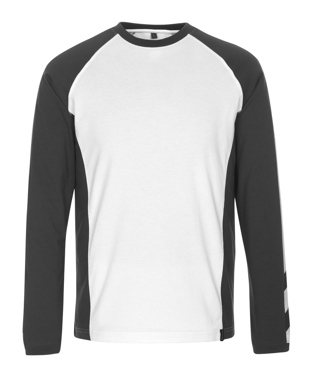 Gr.S MASCOT-Workwear, T-Shirt, Bielefeld, UNIQUE, 195 g/m², weiß/dunkelanthrazit