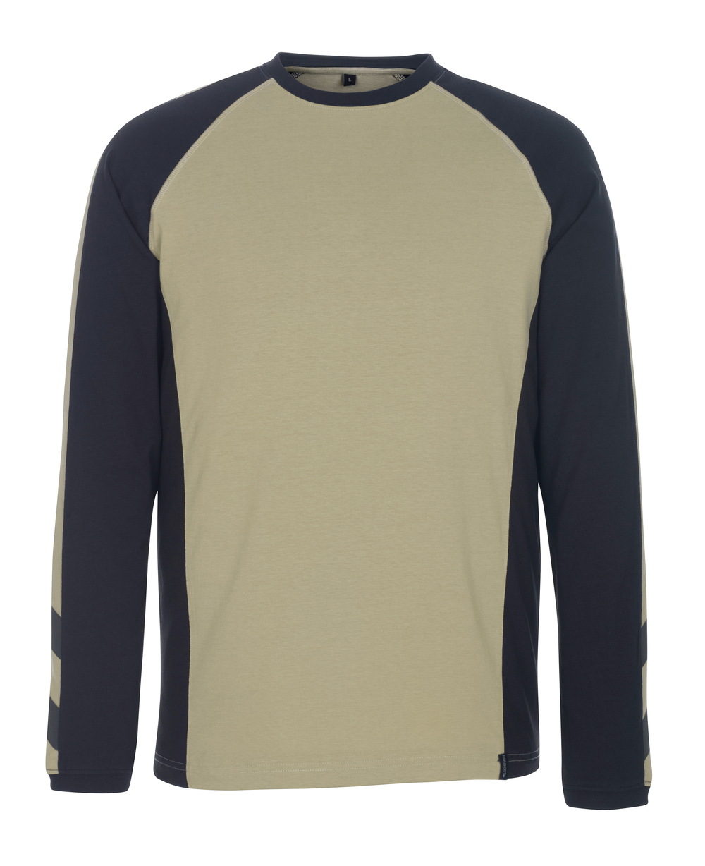 Gr.M MASCOT-Workwear-T-Shirt Langarm, BIELEFELD, BW195, khaki/schwarz