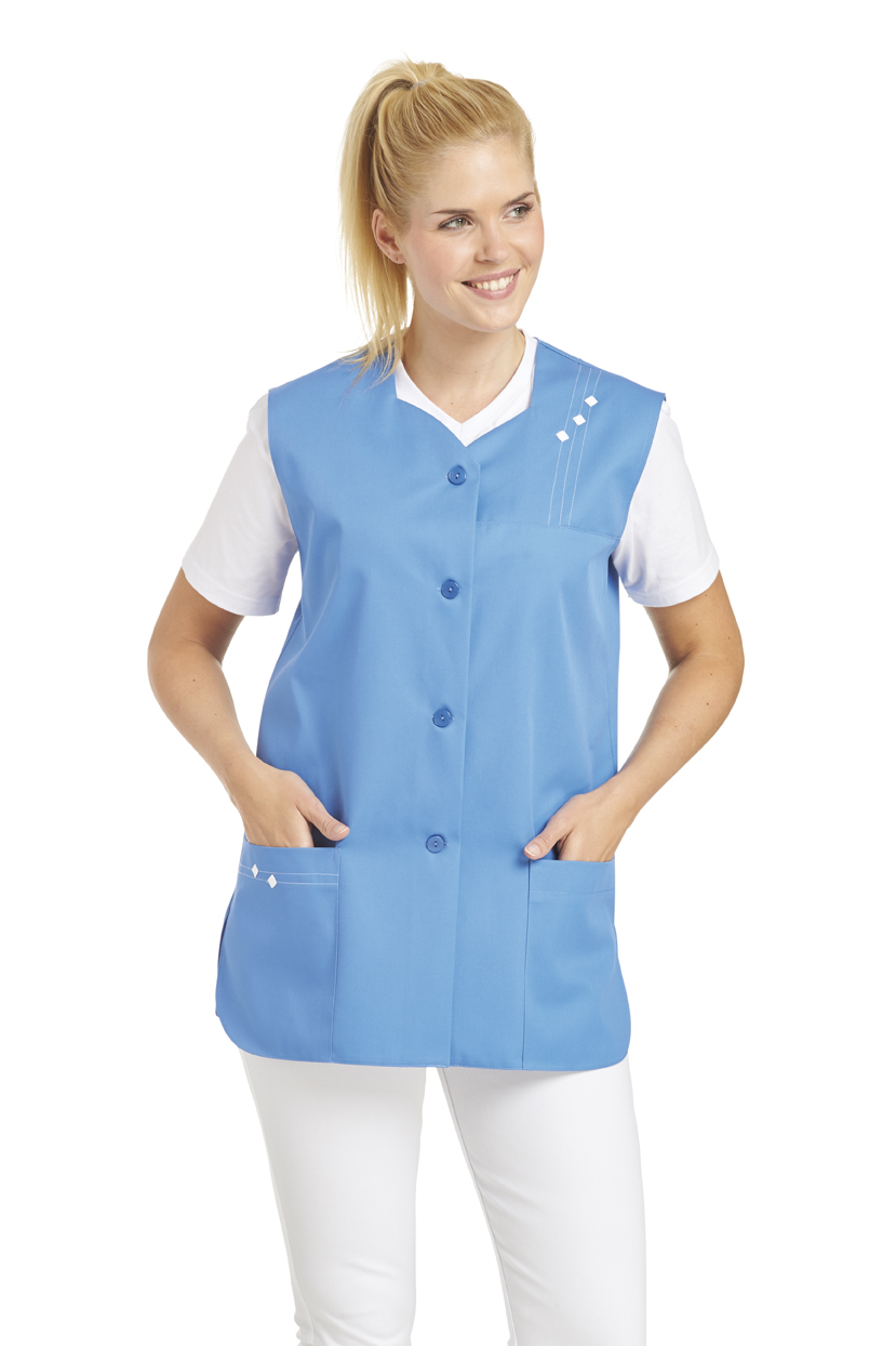 LEIBER-Jobwear, Hosenkasack, Arbeits-Berufs-Kasack, ohne Arm caribic-blau