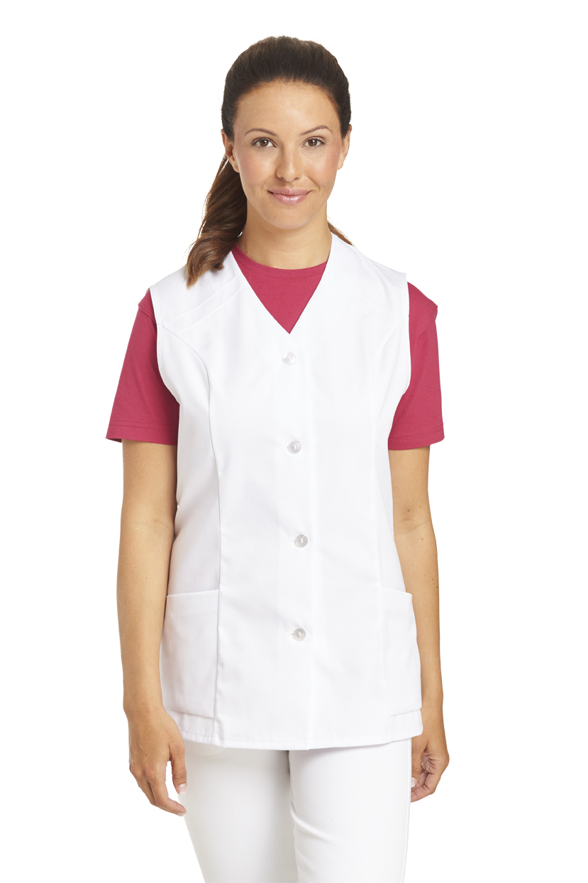 LEIBER-Jobwear, Hosenkasack, Arbeits-Berufs-Kasack, ohne Arm weiß