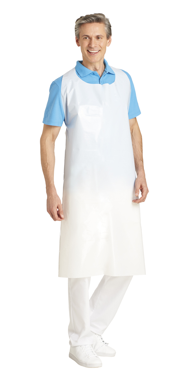 LEIBER-Jobwear, Schutzschürze, Arbeits-Berufs-Schürze, Vorbinder, 50 Stück, weiß