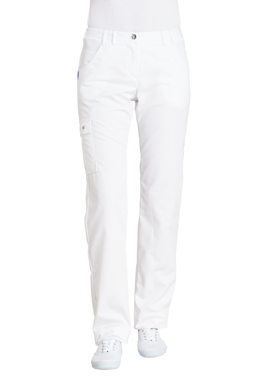 LEIBER-Jobwear, Damen-Arbeits-Berufs-Hose, Bundhose, weiß, Gr. 36-54