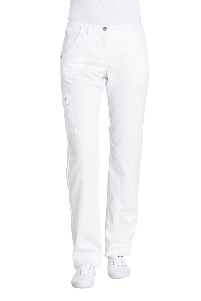 LEIBER-Jobwear, Damen-Arbeits-Berufs-Hose, Bundhose, weiß, 36L-54L