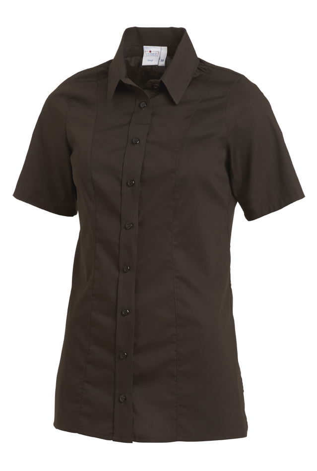 LEIBER-Jobwear, Damenbluse, Arbeits-Bluse, 1/2 Arm, chocolate