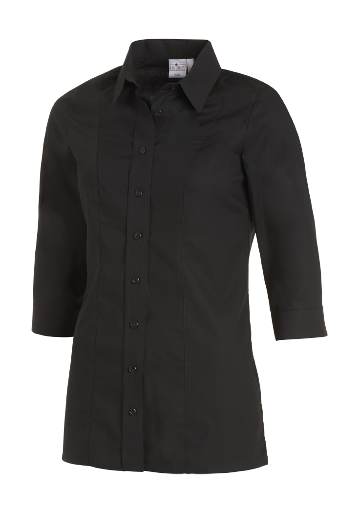 LEIBER-Jobwear, Damenbluse, Arbeits-Bluse, 3/4 Arm, schwarz