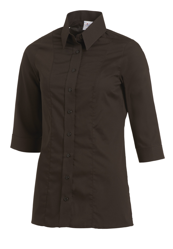 LEIBER-Jobwear, Damenbluse, Arbeits-Bluse, 3/4 Arm, chocolate