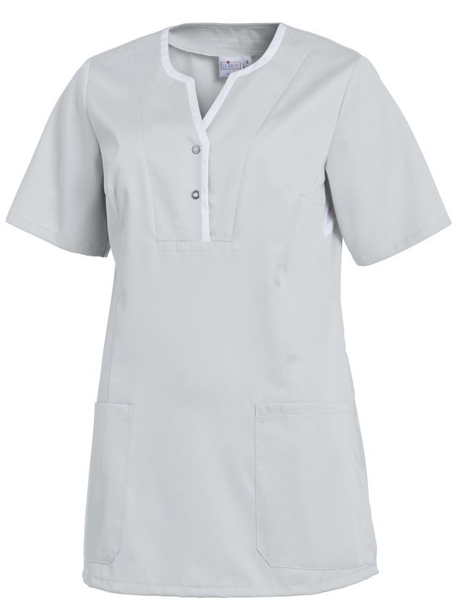 LEIBER-Jobwear, Damen-Schlupfkasack, silbergrau/weiss