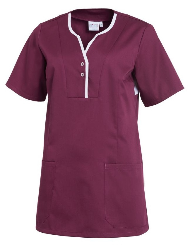 LEIBER-Jobwear, Damen-Schlupfkasack, beere/weiss