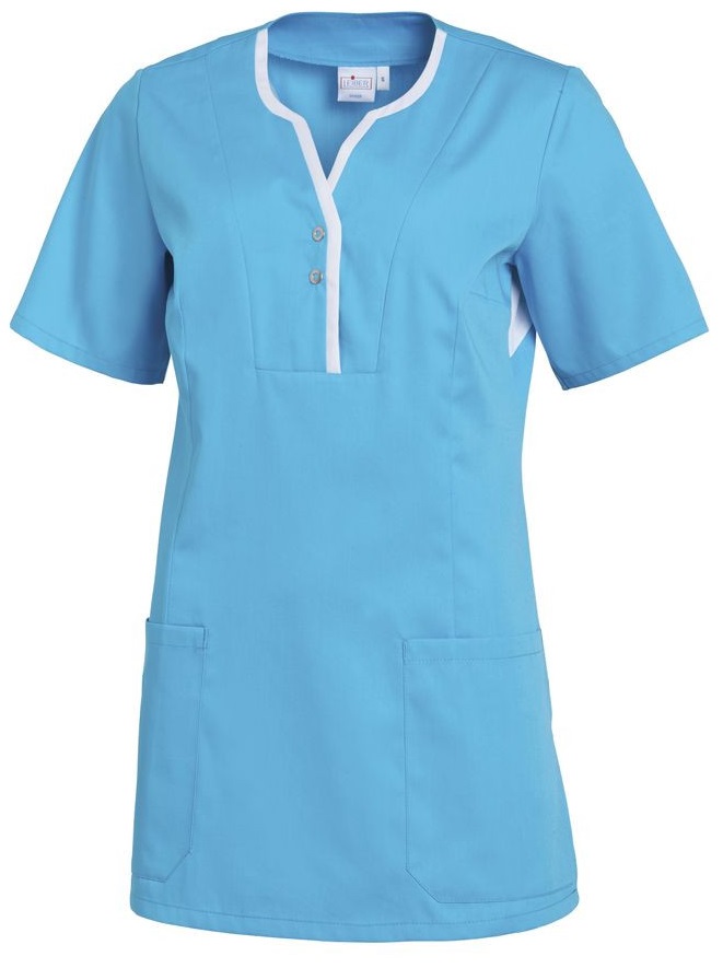 LEIBER-Jobwear, Damen-Schlupfkasack, türkis/weiss