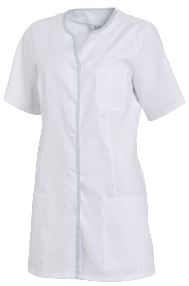 LEIBER-Jobwear, Damen-Kasack, weiss/silbergrau