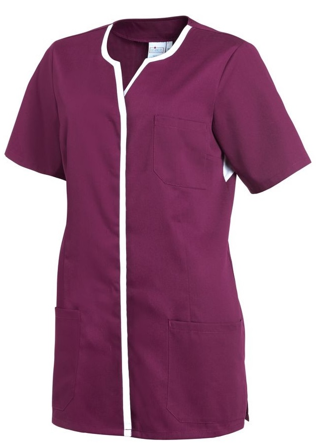LEIBER-Jobwear, Damen-Kasack, beere/weiss