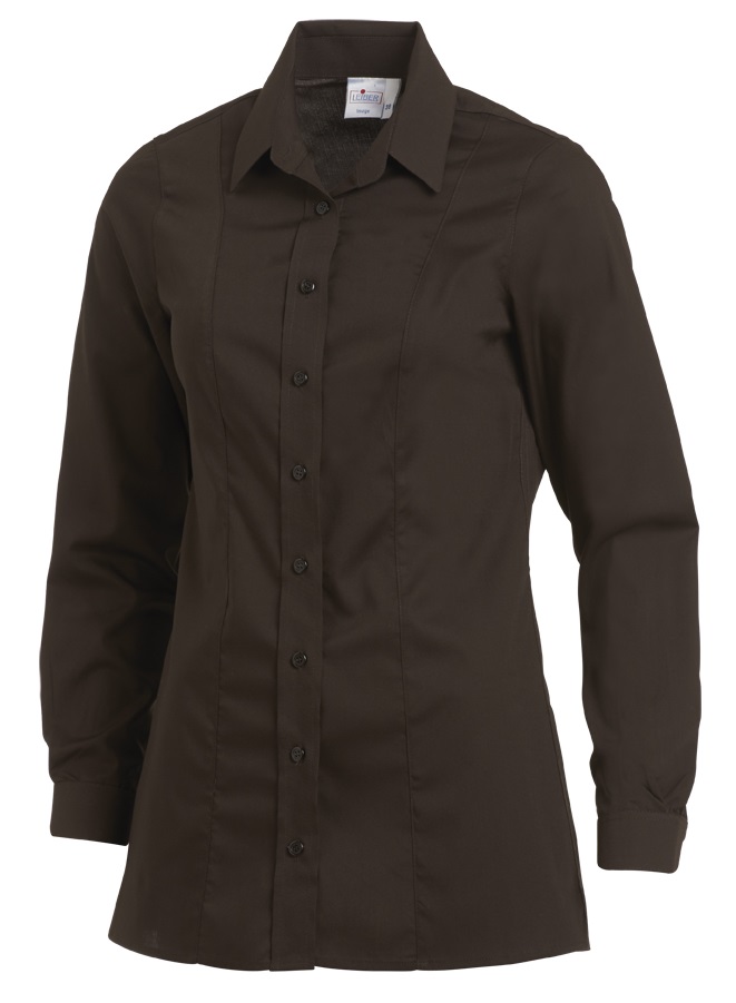 LEIBER-Jobwear, Damenbluse, Arbeits-Bluse, 1/1Arm, chocolate