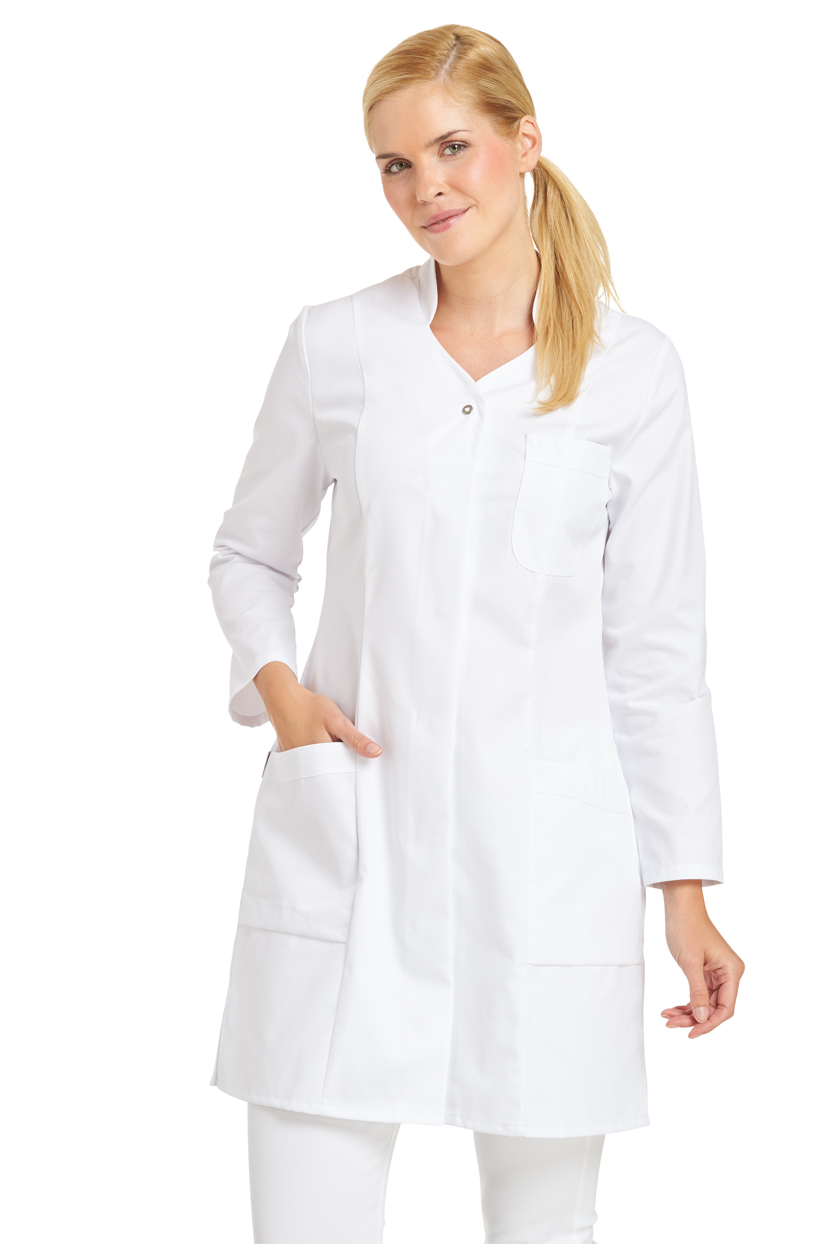 LEIBER-Jobwear, Damen-Arbeits-Mantel, Berufsmantel, Kittel, 1/1 Arm, weiß