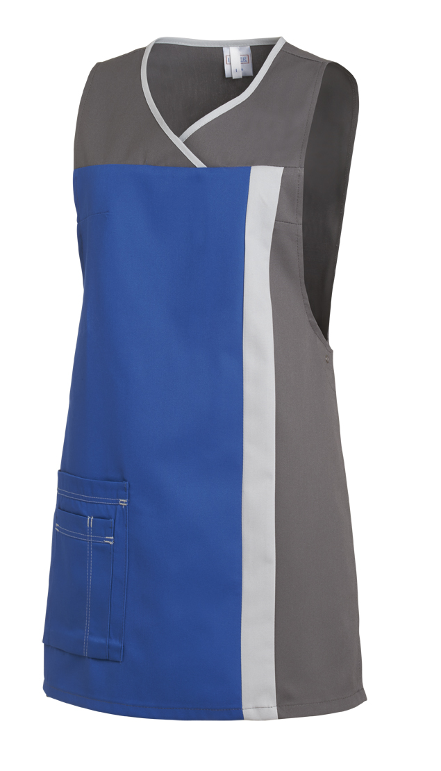 LEIBER-Jobwear, Überwurfschürze, Arbeits-Berufs-Schürze, kornblau/grau