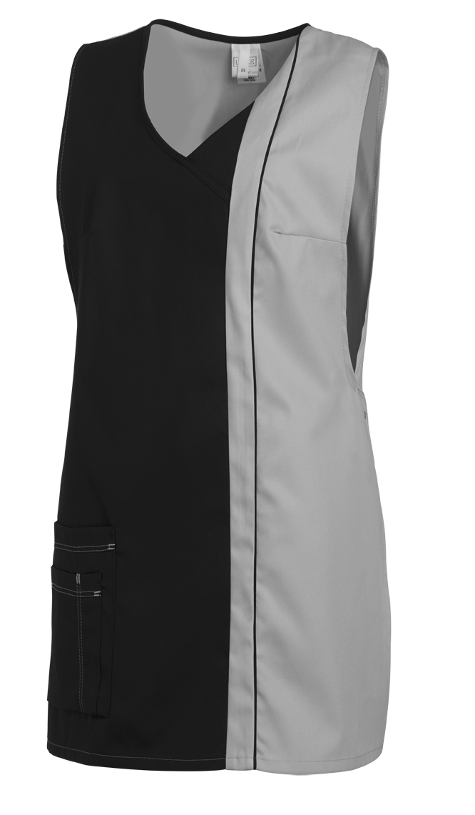 LEIBER-Jobwear, Überwurfschürze, Arbeits-Berufs-Schürze, ca. 215g/m², schwarz/silbergrau
