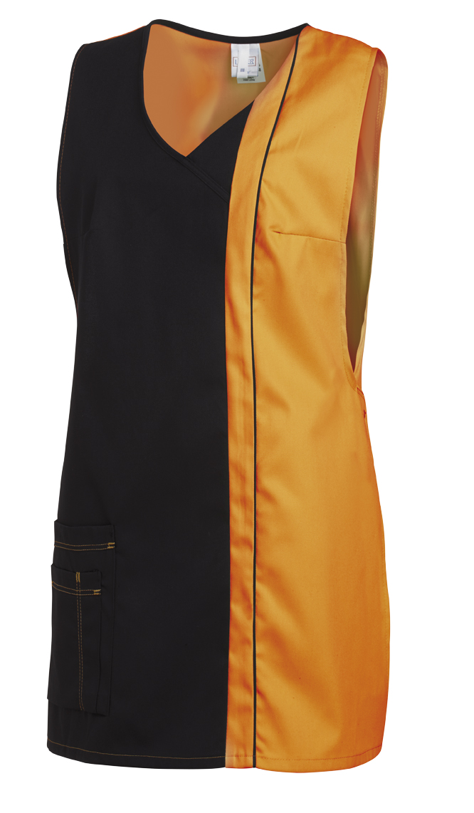 LEIBER-Jobwear, Überwurfschürze, Arbeits-Berufs-Schürze, schwarz/sun
