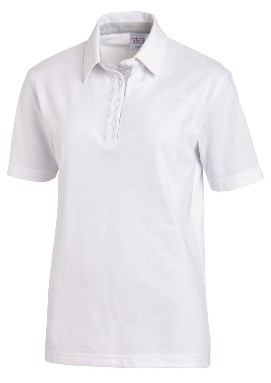 LEIBER-Jobwear, Poloshirt, Arbeits-Berufs-Shirt, Damen & Herren, ca. 220g/m², weiß/silber