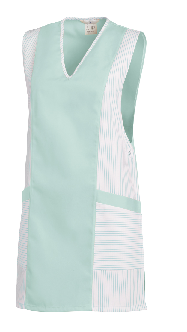LEIBER-Jobwear, Überwurfschürze, Arbeits-Berufs-Schürze, Chasuble weiß/mint