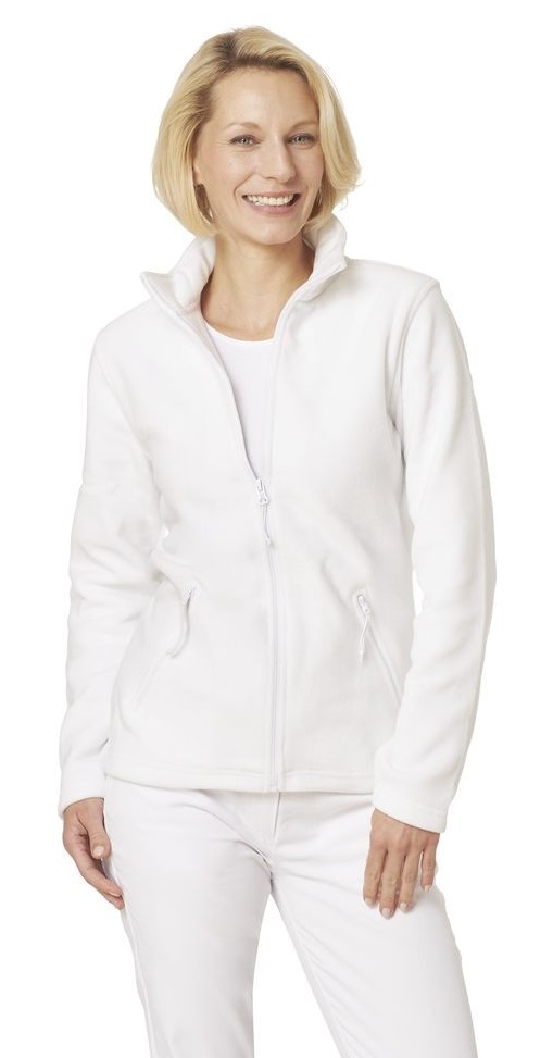 LEIBER-Jobwear, Damen-Fleecejacke, 1/1 Arm, 260 g/m², weiß