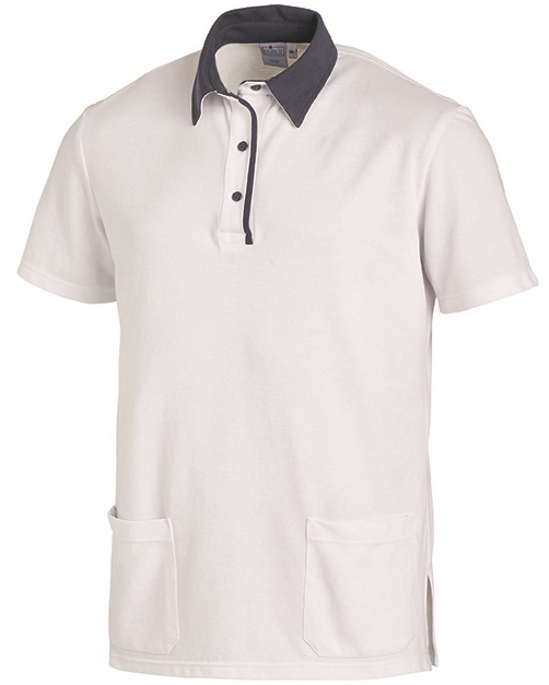 LEIBER-Jobwear, Poloshirt, Arbeits-Berufs-Shirt, Unisex, ca. 220g/m², weiß/grau