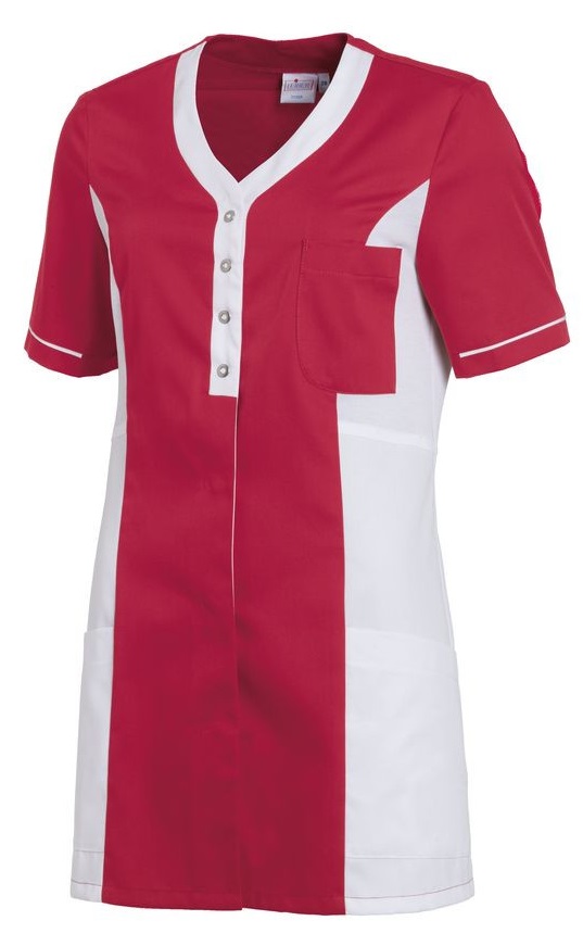 LEIBER-Jobwear, Damen-Hosenkasack, 1/2 Arm, rot/weiß