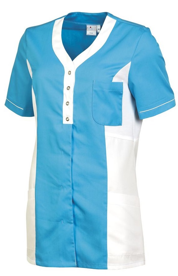 LEIBER-Jobwear, Damen-Hosenkasack, 1/2 Arm, türkis/weiß