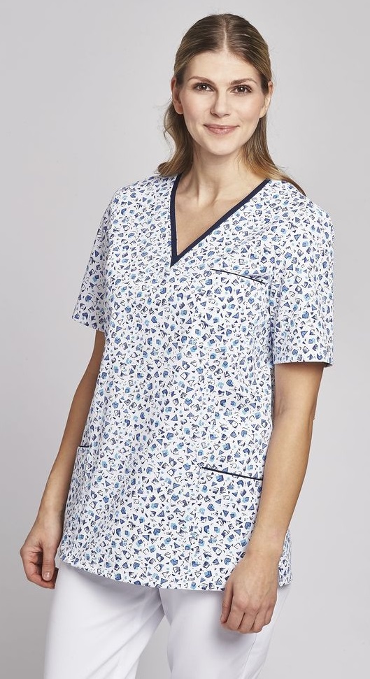 LEIBER-Jobwear, Damen-Schlupfjacke, 1/2 Arm, blau/türkis