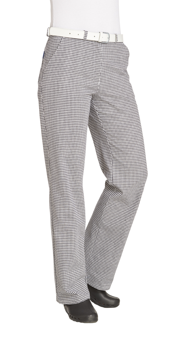 LEIBER-Jobwear, Damen-Kochhose, schwarz/weiß-pepita