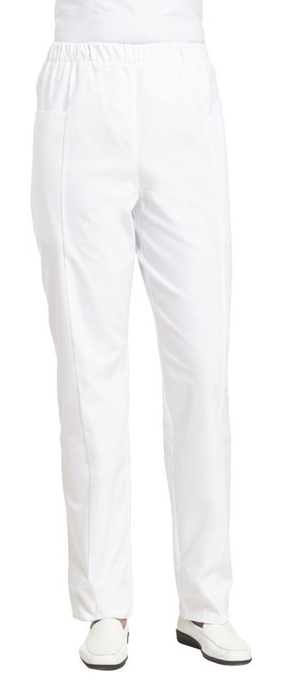 LEIBER-Jobwear, Damen-Arbeits-Berufs-Hose, Bundhose, Classic Style, weiß/rosa-hellblau, 75cm