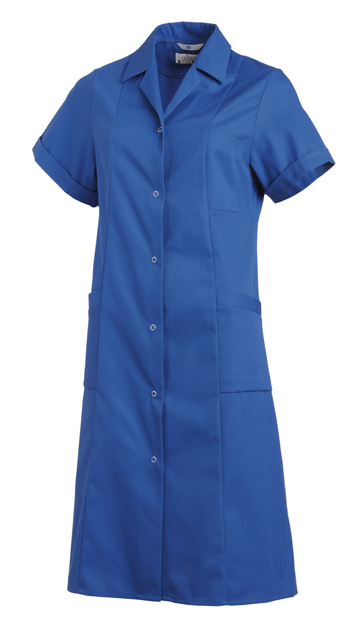 LEIBER-Jobwear, Damen-Arbeits-Mantel, Berufsmantel, Kittel, 1/1 lang, 1/2 Arm, königsblau