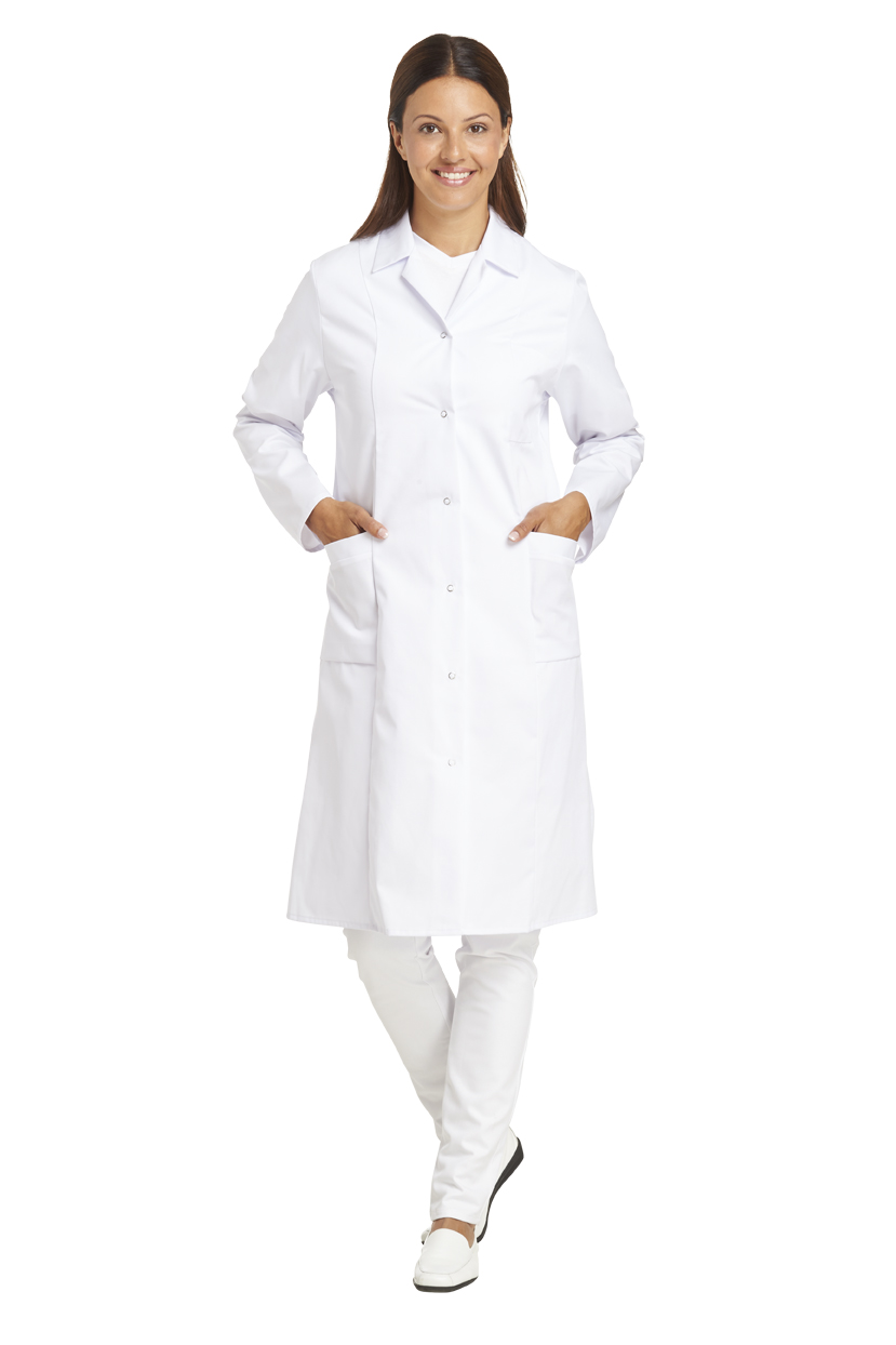 LEIBER-Jobwear, Damen-Arbeits-Mantel, Berufsmantel, Kittel, 1/1 lang, 1/1 Arm, weiß