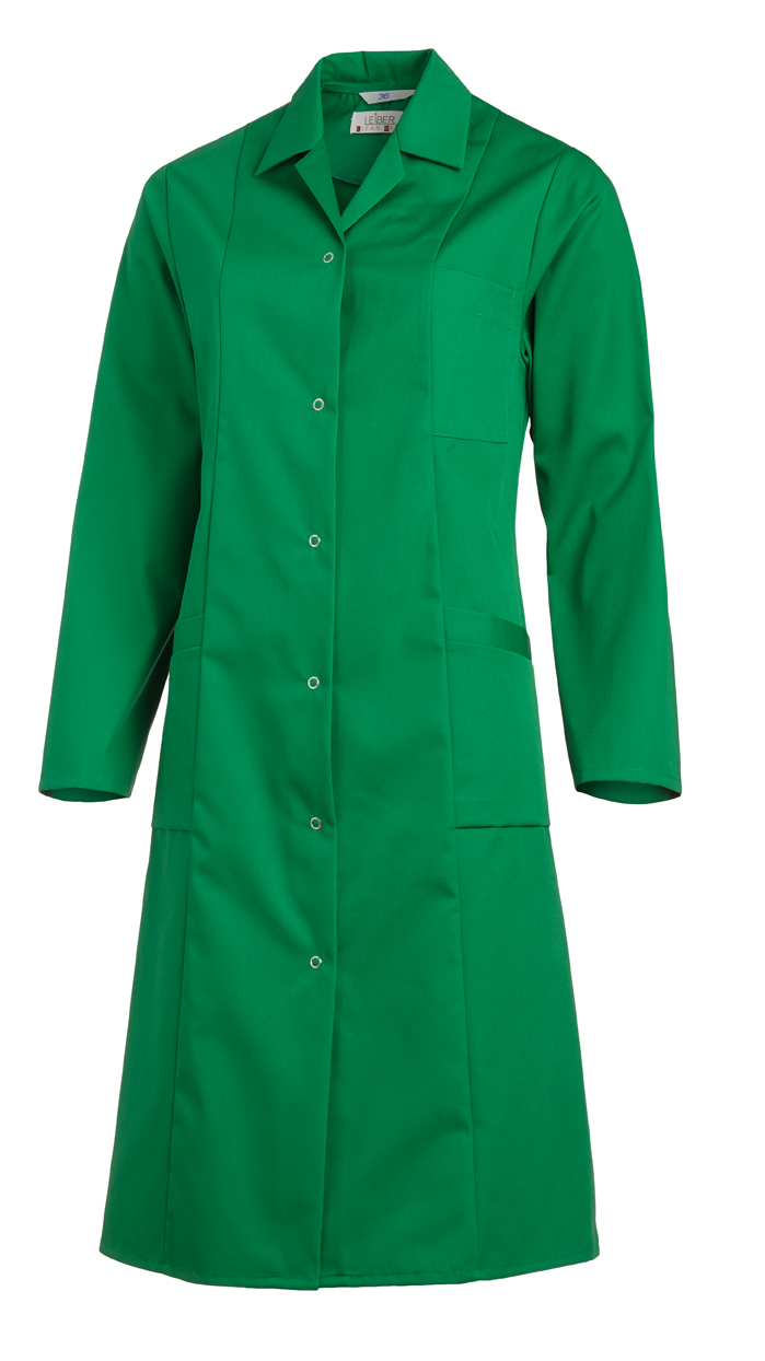 LEIBER-Jobwear, Damen-Arbeits-Mantel, Berufsmantel, Kittel, 1/1 lang, 1/1 Arm, gärtnergrün