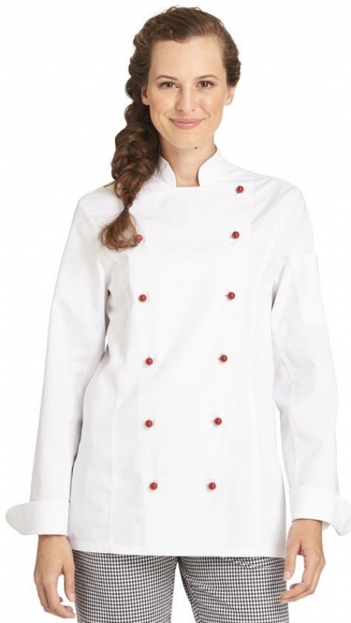 LEIBER-Jobwear, Damen-Kochjacke, 1/1 Arm, weiß