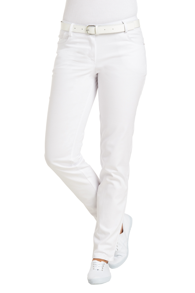 LEIBER-Jobwear, Damen-Arbeits-Berufs-Hose, Bundhose, weiß