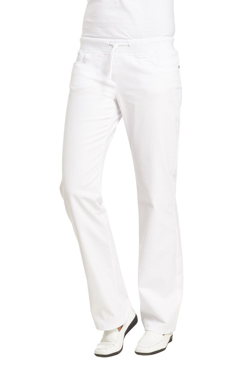 LEIBER-Jobwear, Damen-Arbeits-Berufs-Hose, Bundhose, weiß