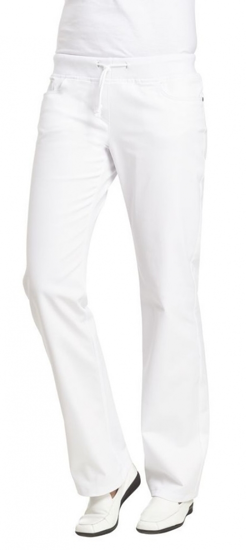 LEIBER-Jobwear, Damen-Arbeits-Berufs-Hose, Bundhose, weiß