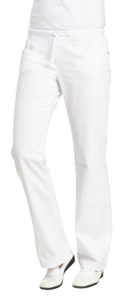 LEIBER-Jobwear, Damen-Arbeits-Berufs-Hose, Bundhose, weiß