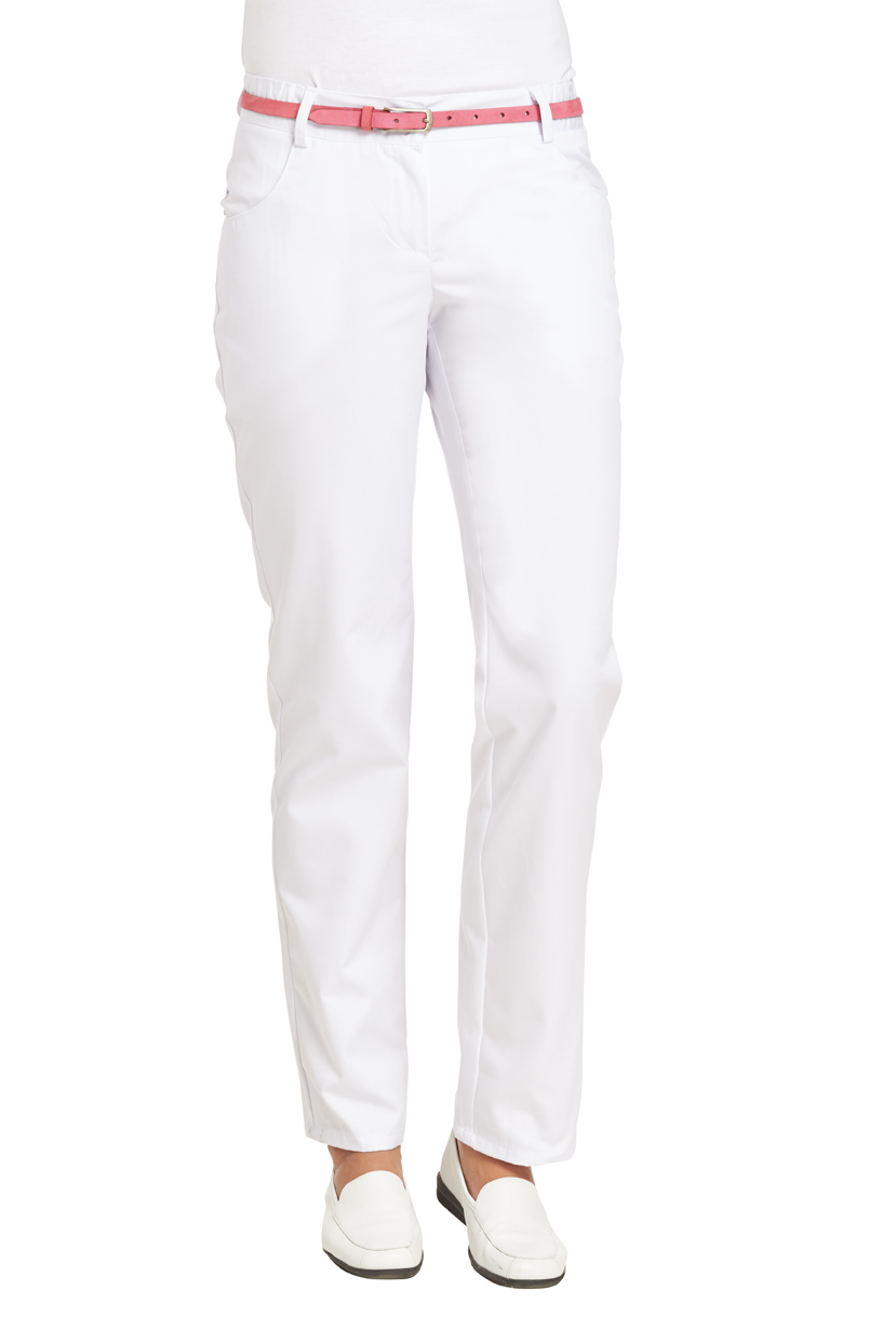 LEIBER-Jobwear, Damen-Arbeits-Berufs-Hose, Bundhose, weiß