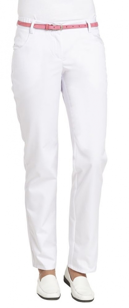 LEIBER-Jobwear, Damen-Arbeits-Berufs-Hose, Bundhose, weiß