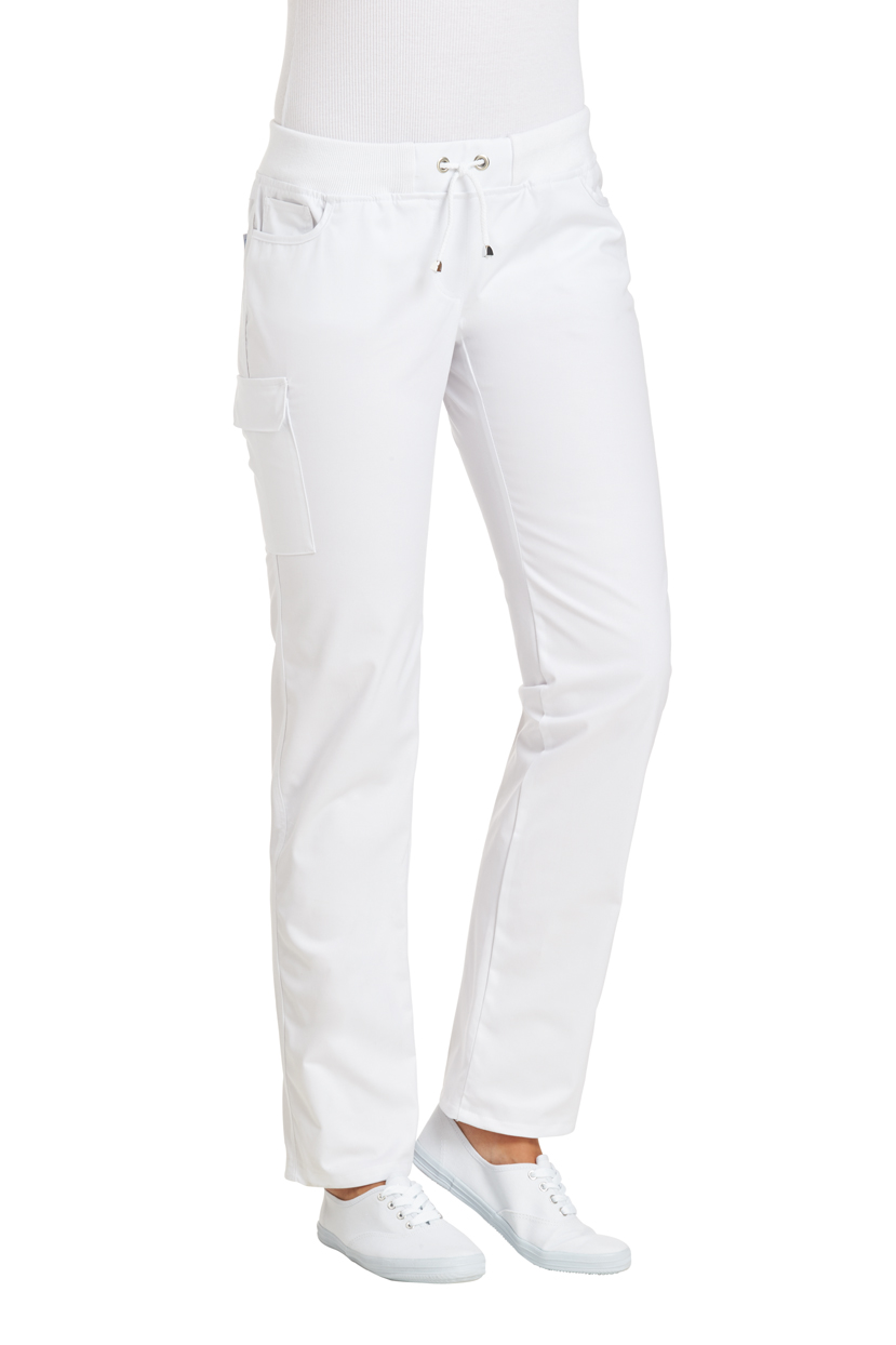 LEIBER-Jobwear, Damen-Arbeits-Berufs-Hose, Bundhose, weiß
