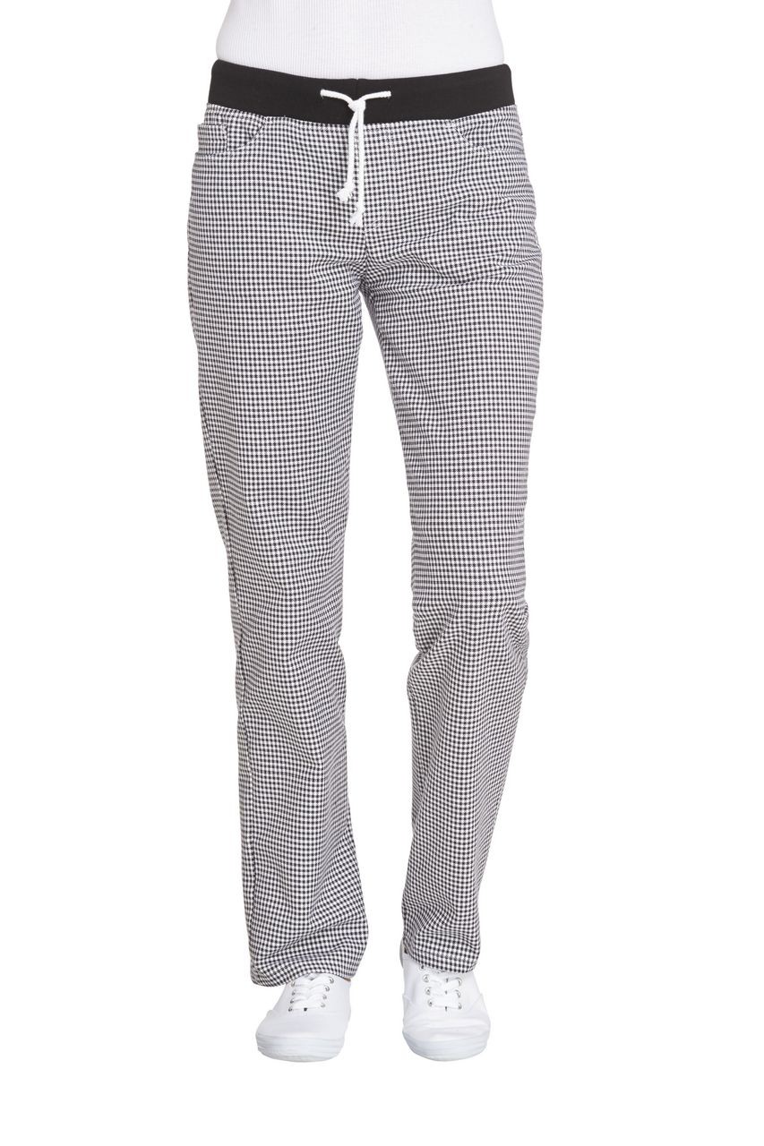 LEIBER-Jobwear, Damen-Kochhose, Bäckerhose, schwarz/weiss-pepita
