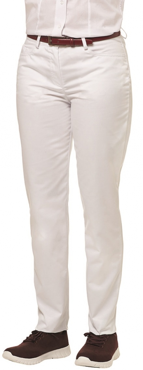 Gr.52 LEIBER-Damen-Jeanshose, Schrittlänge: ca. 80 cm, ca. 210g/m², weiß