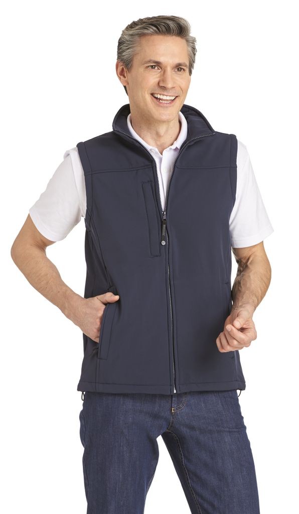 LEIBER-Jobwear, Herren-Softshellweste, Arbeits-Berufs-Weste, marine