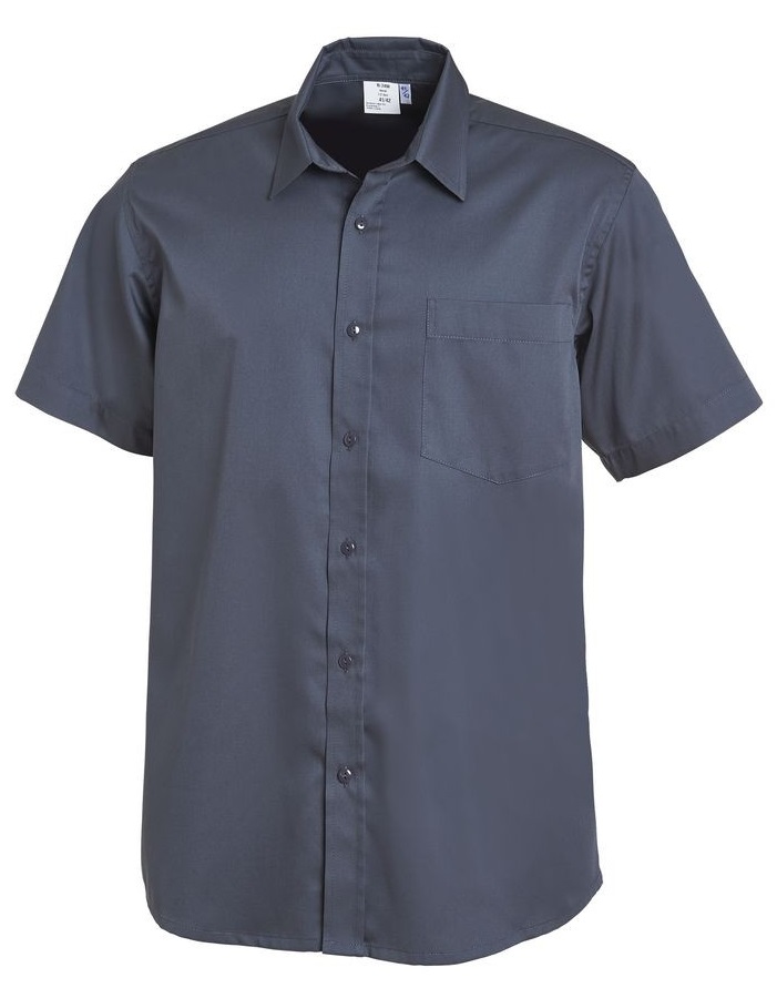 LEIBER-Jobwear, Herren-Hemd, kurzarm, dunkelgrau
