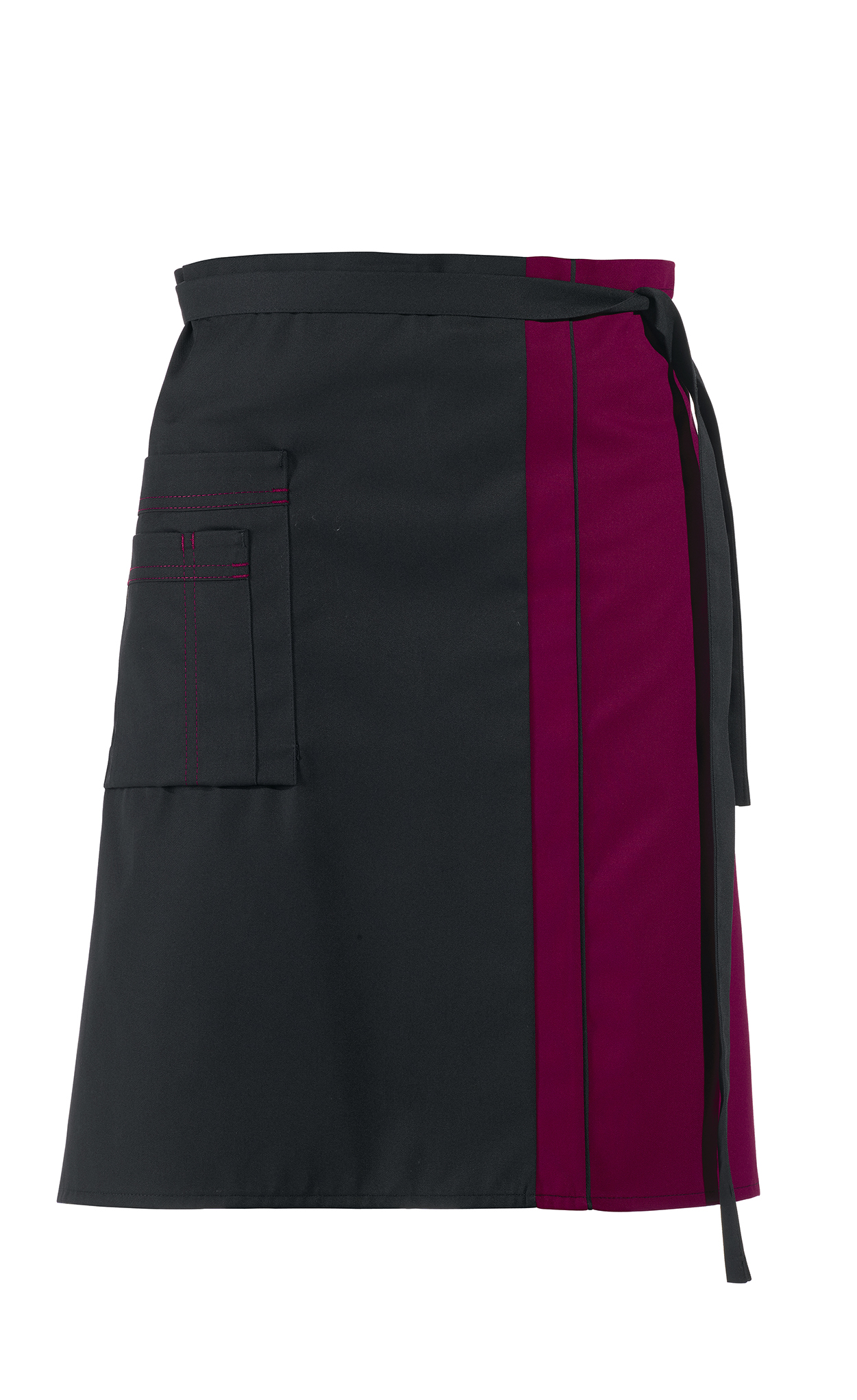 LEIBER-Jobwear, Vorbinder, Arbeits-Berufs-Schürze, ca. 215 g/m², schwarz/bordeaux