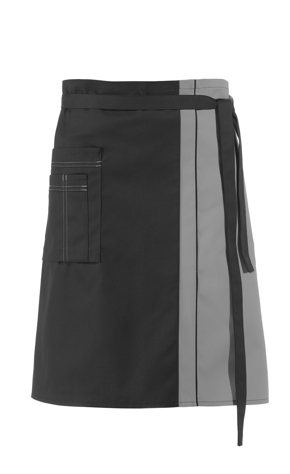 LEIBER-Jobwear, Vorbinder, Arbeits-Berufs-Schürze, ca. 215 g/m², schwarz/silbergrau